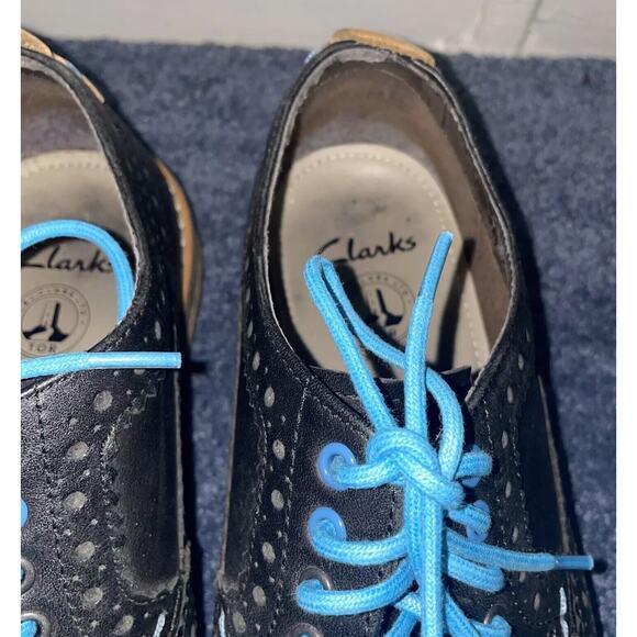 Clarks Tor England Black Blue Mens Wingtip Oxfords Shoes Leather Size 9M main image 11